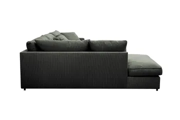 Rossita Lyx 4-personers Venstrevendt L-formet Extra Dyb Chaiselongsofa i Manchester - Mørkegrøn Jernbanefløjl - Møbler - Sofaer - Sofa med chaiselong