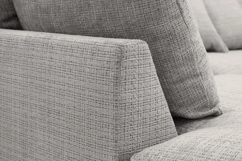 Rossita Lyx 4-personers Ekstra dyb Sofa med Chaiselong Venstre - Lysegrå Chenille - Møbler - Sofaer - Sofa med chaiselong