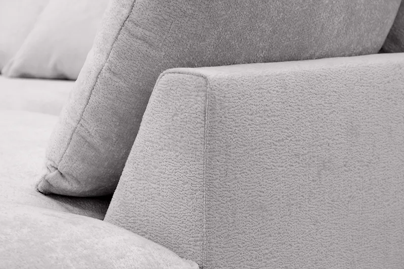 Rossita Lyx 4-personers Ekstra dyb Sofa med Chaiselong Højre - Grå Chenille - Møbler - Sofaer - Sofa med chaiselong