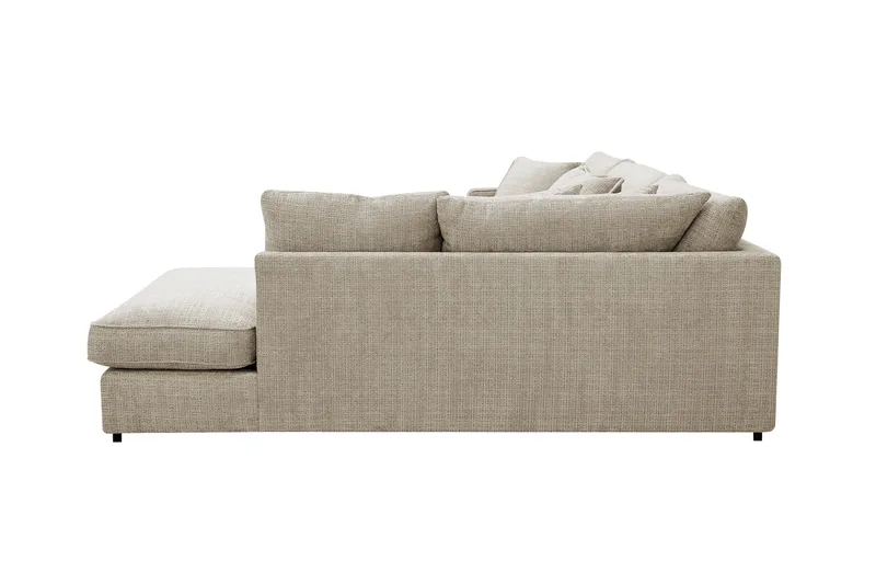 Rossita Lyx 4-personers Ekstra dyb Sofa med Chaiselong Højre - Beige Chenille - Møbler - Sofaer - Sofa med chaiselong