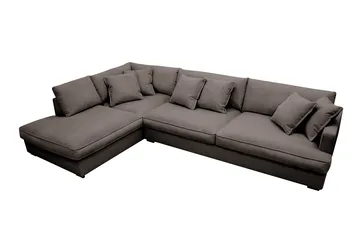 Rossita Lyx 4-personers Venstrevendt L-formet Extra Dyb Chaiselongsofa i Manchester - Taupe - Møbler - Sofaer - Sofa med chaiselong
