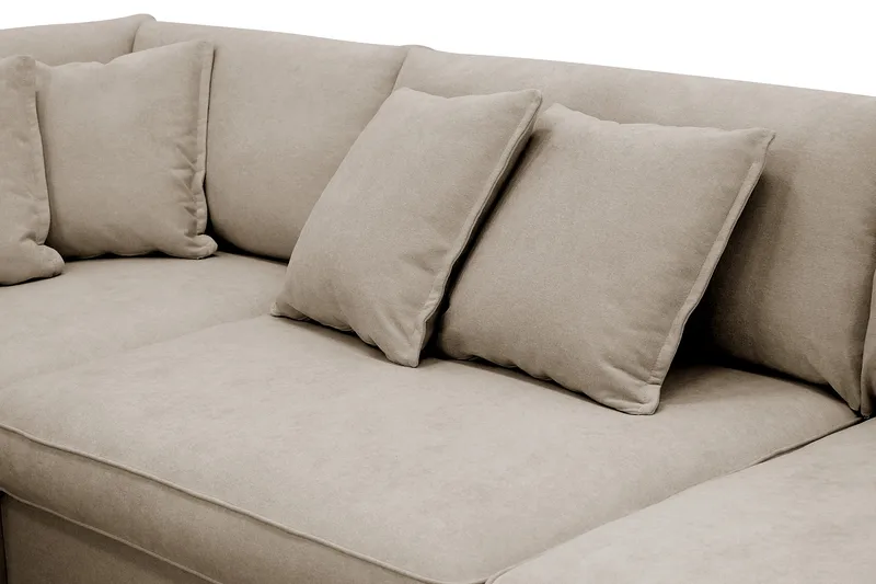 Rossita Lyx 4-personers Ekstra dyb Sofa med Chaiselong Venstre - Brun Stof - Møbler - Sofaer - Sofa med chaiselong