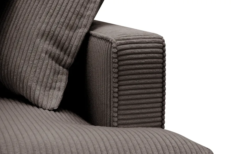 Rossita Lyx 4-personers Ekstra dyb Sofa med Chaiselong Venstre - Mørkegrå Jernbanefløjl - Møbler - Sofaer - Sofa med chaiselong