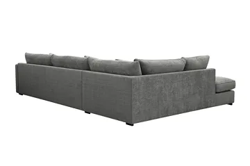 Rossita Lyx 4-personers Venstrevendt L-formet Extra Dyb Chaiselongsofa i Chenille - Grå Chenille - Møbler - Sofaer - Sofa med chaiselong