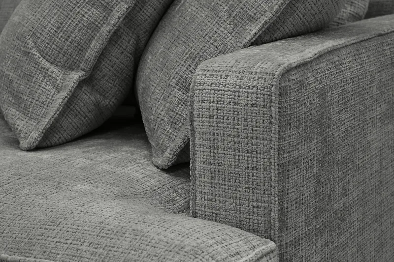 Rossita Lyx 4-personers Ekstra dyb Sofa med Chaiselong Venstre - Grå Chenille - Møbler - Sofaer - Sofa med chaiselong