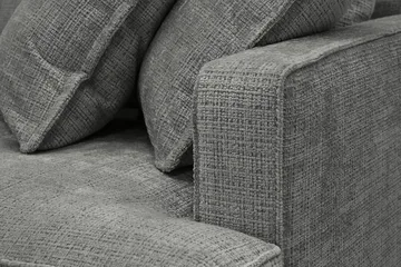 Rossita Lyx 4-personers Venstrevendt L-formet Extra Dyb Chaiselongsofa i Chenille - Grå Chenille - Møbler - Sofaer - Sofa med chaiselong