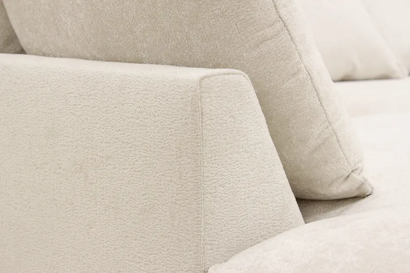 Rossita Lyx 4-personers Ekstra dyb Sofa med Chaiselong Venstre - Beige Chenille - Møbler - Sofaer - Sofa med chaiselong