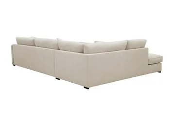 Rossita Lyx 4-personers Venstrevendt L-formet Extra Dyb Chaiselongsofa i Stof - Beige Stof - Møbler - Sofaer - Sofa med chaiselong