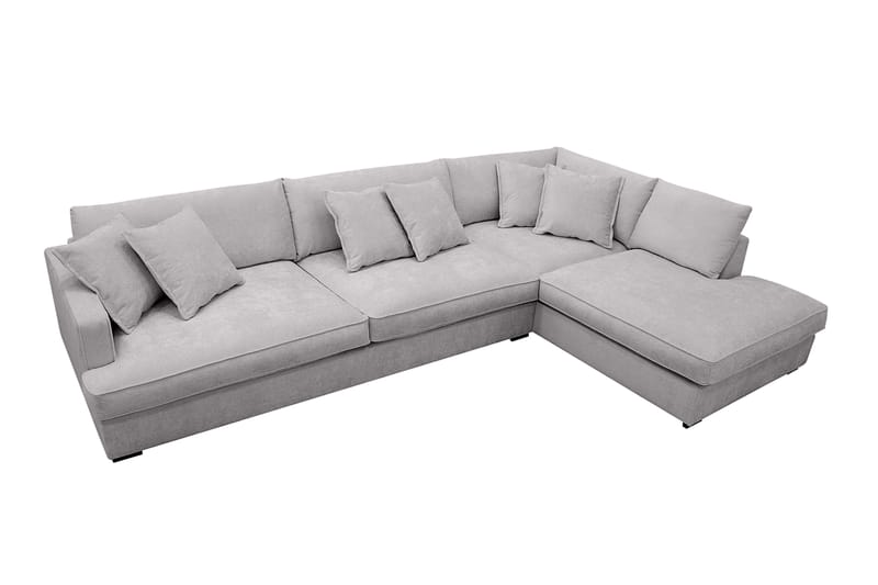 Rossita Lyx 4-personers Ekstra dyb Sofa med Chaiselong Højre - Grå Chenille - Møbler - Sofaer - Sofa med chaiselong