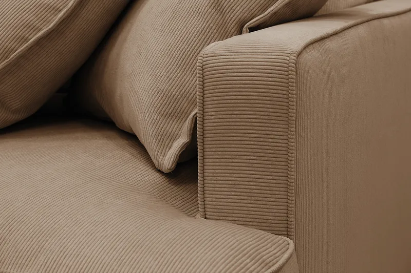 Rossita Lyx 4-personers Ekstra dyb Sofa med Chaiselong Venstre - Brun Jernbanefløjl - Møbler - Sofaer - Sofa med chaiselong