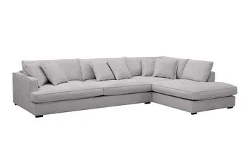 Rossita Lyx 4-personers Højrevendt L-formet Extra Dyb Chaiselongsofa i Chenille - Grå Chenille - Møbler - Sofaer - Sofa med chaiselong