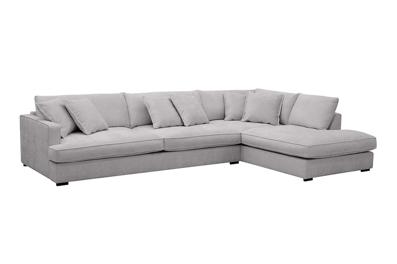 Rossita Lyx 4-personers Ekstra dyb Sofa med Chaiselong Højre - Grå Chenille - Møbler - Sofaer - Sofa med chaiselong