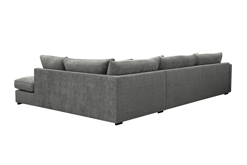 Rossita Lyx 4-personers Ekstra dyb Sofa med Chaiselong Højre - Grå Chenille - Møbler - Sofaer - Sofa med chaiselong