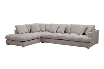 Rossita Lyx 4-personers Venstrevendt L-formet Extra Dyb Chaiselongsofa i Chenille - Trenza 08, Grå/Brun Chenille - Møbler - Sofaer - Sofa med chaiselong
