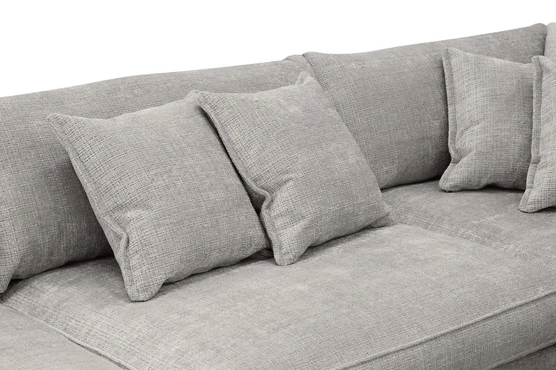 Rossita Lyx 4-personers Ekstra dyb Sofa med Chaiselong Højre - Lysegrå Chenille - Møbler - Sofaer - Sofa med chaiselong