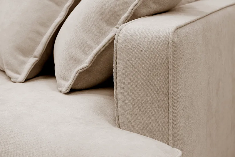 Rossita Lyx 4-personers Ekstra dyb Sofa med Chaiselong Venstre - Beige Stof - Møbler - Sofaer - Sofa med chaiselong