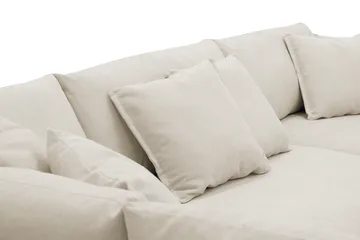 Rossita Lyx 4-personers Venstrevendt L-formet Extra Dyb Chaiselongsofa i Stof - Beige Stof - Møbler - Sofaer - Sofa med chaiselong