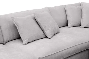 Rossita Lyx 4-personers Højrevendt L-formet Extra Dyb Chaiselongsofa i Chenille - Grå Chenille - Møbler - Sofaer - Sofa med chaiselong