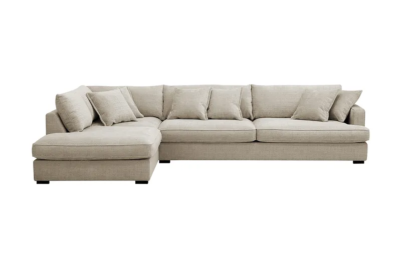 Rossita Lyx 4-personers Ekstra dyb Sofa med Chaiselong Venstre, Beige Chenille