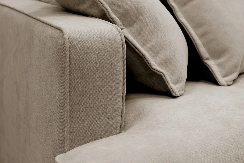 Rossita Lyx 4-personers Ekstra dyb Sofa med Chaiselong Højre - Brun Stof - Møbler - Sofaer - Sofa med chaiselong