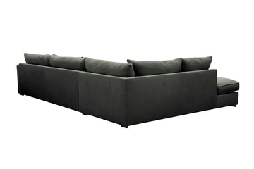 Rossita Lyx 4-personers Venstrevendt L-formet Extra Dyb Chaiselongsofa i Manchester - Mørkegrøn Jernbanefløjl - Møbler - Sofaer - Sofa med chaiselong