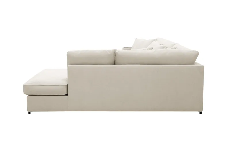 Rossita Lyx 4-personers Ekstra dyb Sofa med Chaiselong Højre - Beige Stof - Møbler - Sofaer - Sofa med chaiselong