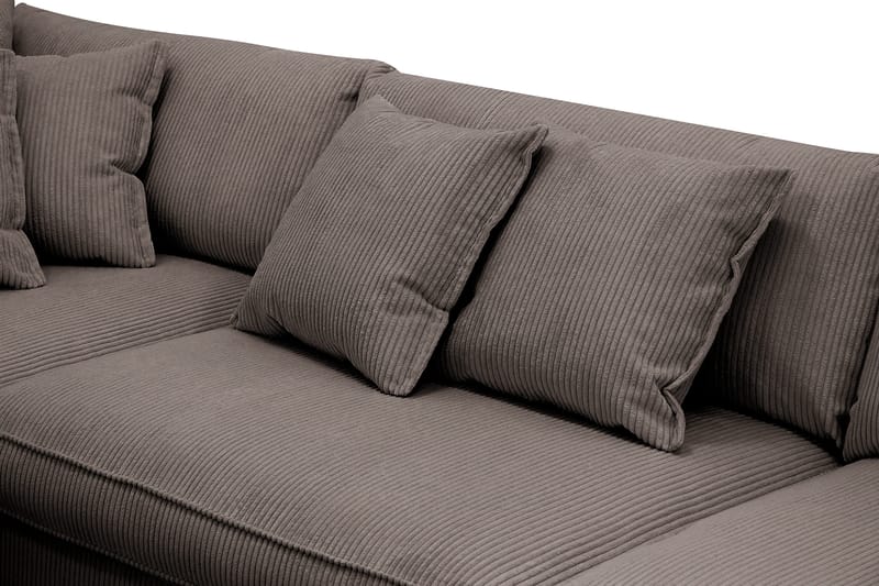 Rossita Lyx 4-personers Ekstra dyb Sofa med Chaiselong Venstre - Mørkegrå Jernbanefløjl - Møbler - Sofaer - Sofa med chaiselong