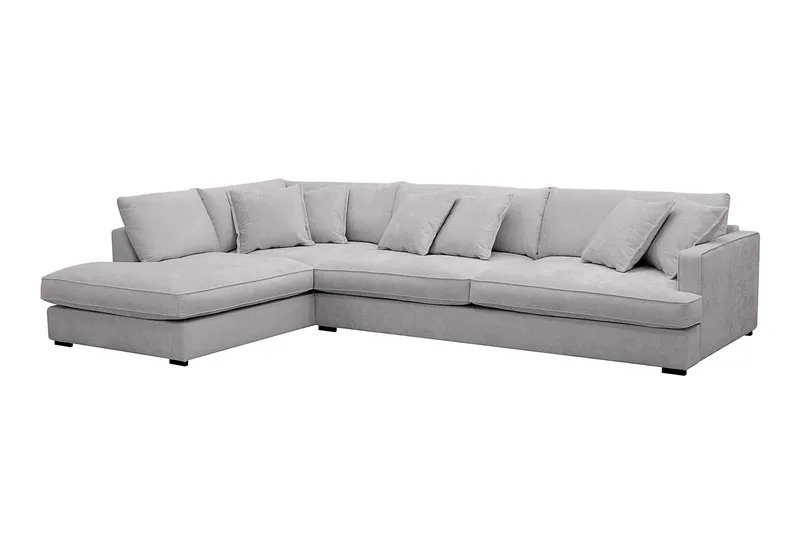 Rossita Lyx 4-personers Ekstra dyb Sofa med Chaiselong Venstre - Grå Chenille - Møbler - Sofaer - Sofa med chaiselong