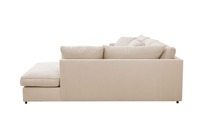 Rossita Lyx 4-personers Ekstra dyb Sofa med Chaiselong Højre - Beige Jernbanefløjl - Møbler - Sofaer - Sofa med chaiselong