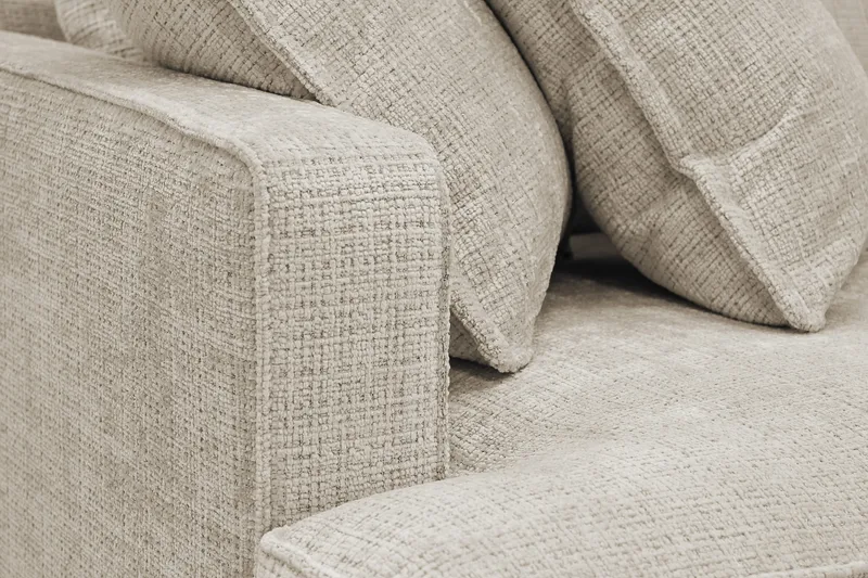 Rossita Lyx 4-personers Ekstra dyb Sofa med Chaiselong Højre - Beige Chenille - Møbler - Sofaer - Sofa med chaiselong