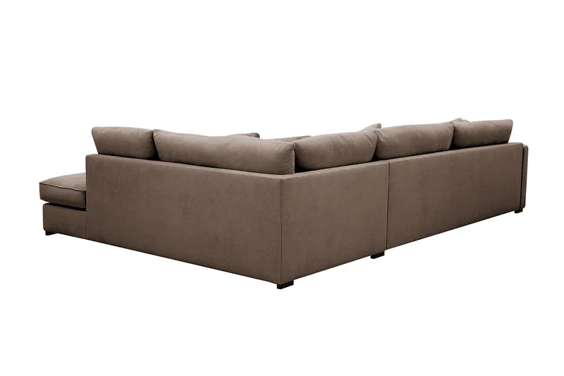 Rossita Lyx 4-personers Ekstra dyb Sofa med Chaiselong Højre - Brun Stof - Møbler - Sofaer - Sofa med chaiselong