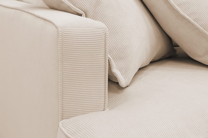 Rossita Lyx 4-personers Ekstra dyb Sofa med Chaiselong Højre - Beige Jernbanefløjl - Møbler - Sofaer - Sofa med chaiselong