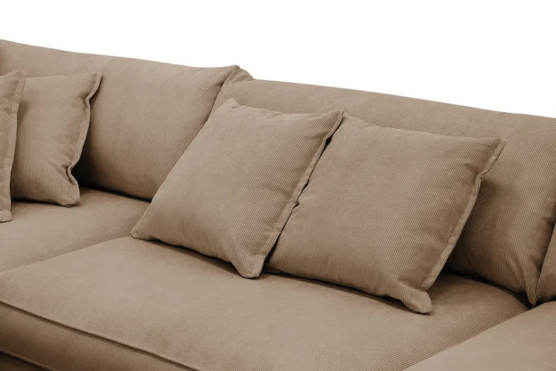 Rossita Lyx 4-personers Ekstra dyb Sofa med Chaiselong Venstre - Brun Jernbanefløjl - Møbler - Sofaer - Sofa med chaiselong