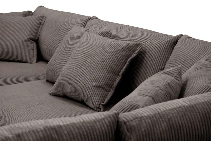 Rossita Lyx 4-personers Ekstra dyb Sofa med Chaiselong Højre - Mørkegrå Jernbanefløjl - Møbler - Sofaer - Sofa med chaiselong