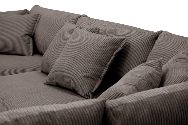 Rossita Lyx 4-personers Ekstra dyb Sofa med Chaiselong Højre - Mørkegrå Jernbanefløjl - Møbler - Sofaer - Sofa med chaiselong