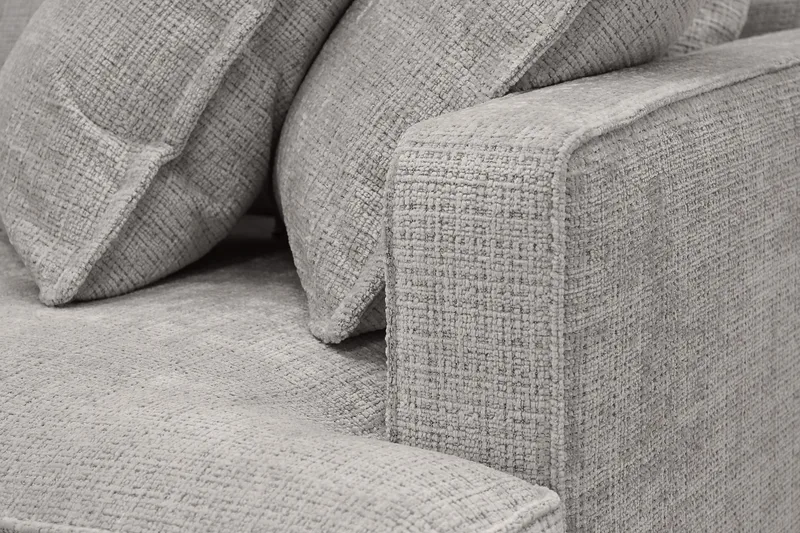 Rossita Lyx 4-personers Ekstra dyb Sofa med Chaiselong Venstre - Lysegrå Chenille - Møbler - Sofaer - Sofa med chaiselong