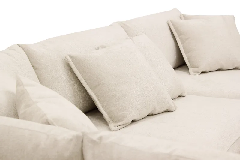 Rossita Lyx 4-personers Ekstra dyb Sofa med Chaiselong Venstre - Beige Chenille - Møbler - Sofaer - Sofa med chaiselong