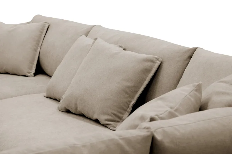 Rossita Lyx 4-personers Ekstra dyb Sofa med Chaiselong Højre - Brun Stof - Møbler - Sofaer - Sofa med chaiselong