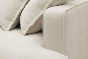 Rossita Lyx 4-personers Venstrevendt L-formet Extra Dyb Chaiselongsofa i Stof - Beige Stof - Møbler - Sofaer - Sofa med chaiselong