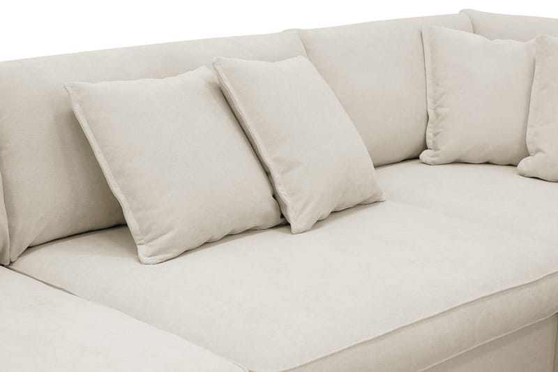 Rossita Lyx 4-personers Ekstra dyb Sofa med Chaiselong Højre - Beige Stof - Møbler - Sofaer - Sofa med chaiselong