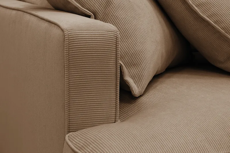 Rossita Lyx 4-personers Ekstra dyb Sofa med Chaiselong Højre - Brun Jernbanefløjl - Møbler - Sofaer - Sofa med chaiselong