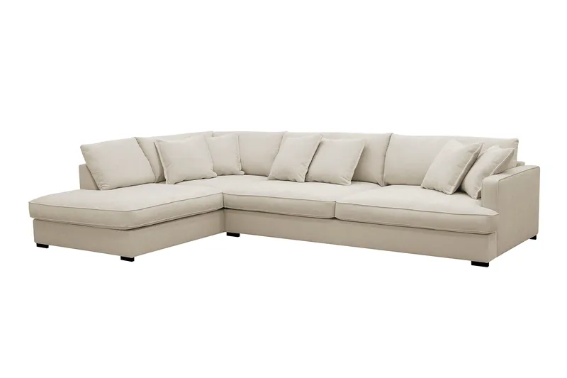 Rossita Lyx 4-personers Ekstra dyb Sofa med Chaiselong Venstre - Beige Stof - Møbler - Sofaer - Sofa med chaiselong