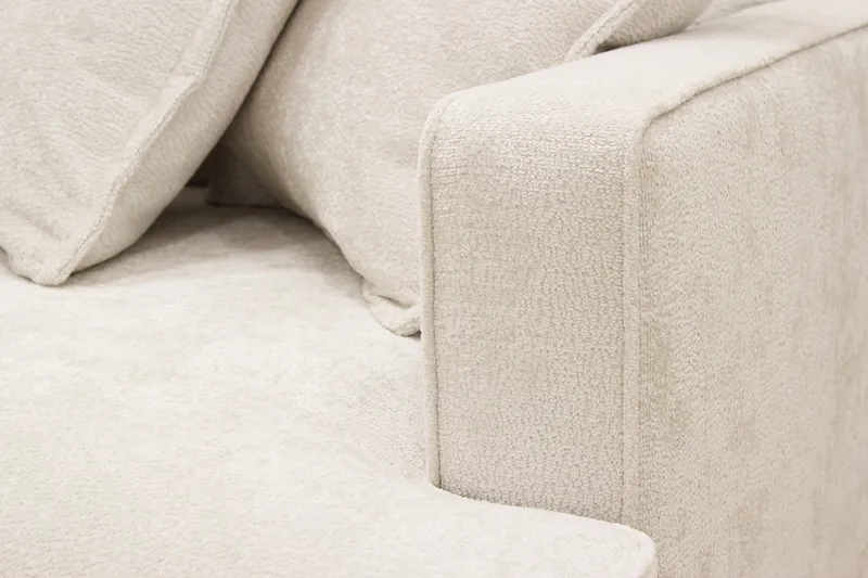 Rossita Lyx 4-personers Ekstra dyb Sofa med Chaiselong Venstre - Beige Chenille - Møbler - Sofaer - Sofa med chaiselong