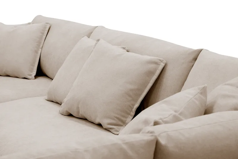 Rossita Lyx 4-personers Ekstra dyb Sofa med Chaiselong Højre - Beige Stof - Møbler - Sofaer - Sofa med chaiselong
