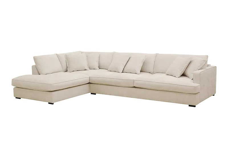 Rossita Lyx 4-personers Ekstra dyb Sofa med Chaiselong Venstre - Beige Chenille - Møbler - Sofaer - Sofa med chaiselong