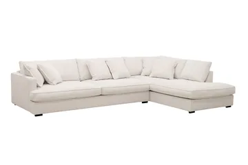 Rossita Lyx 4-personers Højrevendt L-formet Extra Dyb Chaiselongsofa i Manchester - Offwhite - Møbler - Sofaer - Sofa med chaiselong