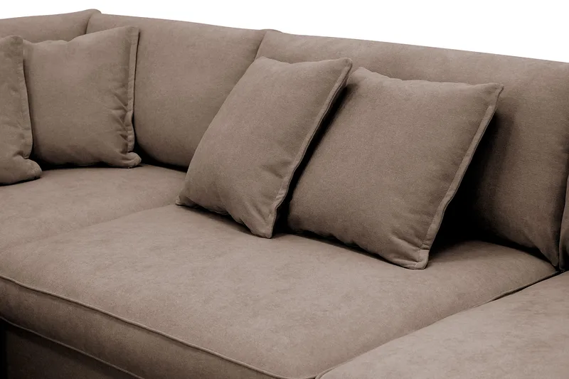 Rossita Lyx 4-personers Ekstra dyb Sofa med Chaiselong Venstre - Brun Stof - Møbler - Sofaer - Sofa med chaiselong