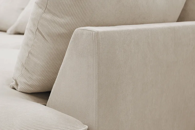 Rossita Lyx 4-personers Ekstra dyb Sofa med Chaiselong Højre - Greige Manchester - Møbler - Sofaer - Sofa med chaiselong