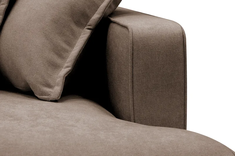 Rossita Lyx 4-personers Ekstra dyb Sofa med Chaiselong Venstre - Brun Stof - Møbler - Sofaer - Sofa med chaiselong