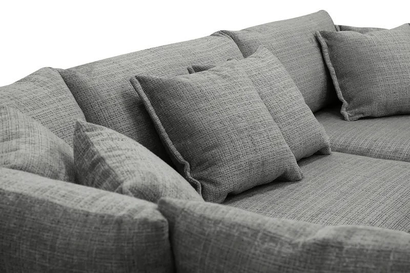 Rossita Lyx 4-personers Ekstra dyb Sofa med Chaiselong Venstre - Grå Chenille - Møbler - Sofaer - Sofa med chaiselong